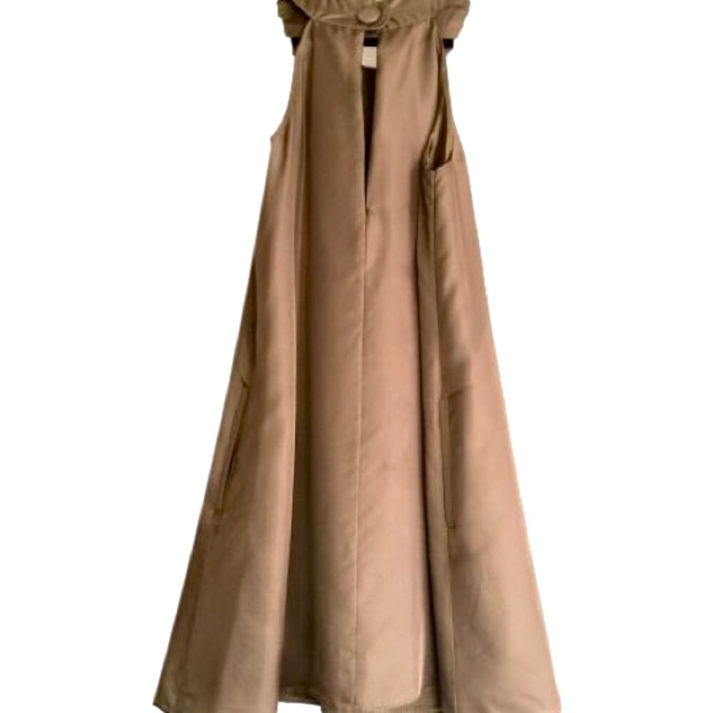 TWELVE LAYERS beaded neck sleeveless Gold satin swing mini XS - Picture 4 of 8